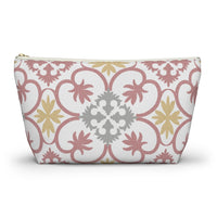 Portugal Tile Accessory Pouch w T-bottom in Pink